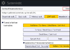 Illustration af skærmbilledet på betjeningspanelet