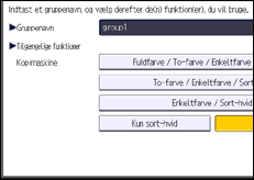 Illustration af skærmbilledet på betjeningspanelet