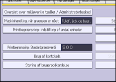 Illustration af skærmbilledet på betjeningspanelet
