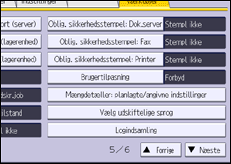 Illustration af skærmbilledet på betjeningspanelet