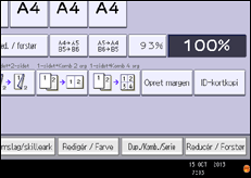 Illustration af skærmbilledet på betjeningspanelet