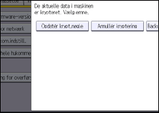 Illustration af skærmbilledet på betjeningspanelet