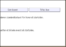 Illustration af skærmbilledet på betjeningspanelet
