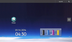 Illustration af skærmbilledet på betjeningspanelet