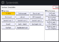 Illustration af skærmbilledet på betjeningspanelet