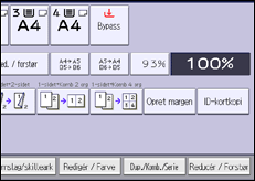 Illustration af skærmbilledet på betjeningspanelet