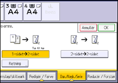 Illustration af skærmbilledet på betjeningspanelet