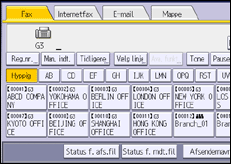 Illustration af skærmbilledet på betjeningspanelet