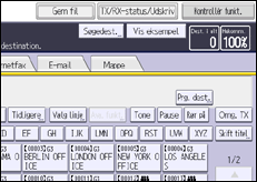 Illustration af skærmbilledet på betjeningspanelet