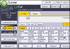 Illustration af skærmbilledet på betjeningspanelet