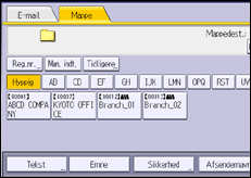 Illustration af skærmbilledet på betjeningspanelet
