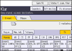 Illustration af skærmbilledet på betjeningspanelet