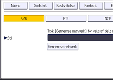 Illustration af skærmbilledet på betjeningspanelet