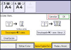 Ilustración de la pantalla panel de mandos