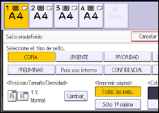 Ilustración de la pantalla panel de mandos