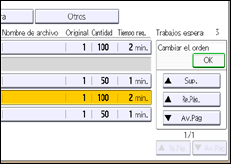 Ilustración de la pantalla panel de mandos
