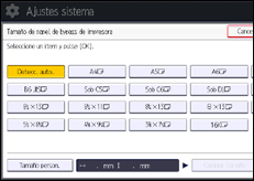 Ilustración de la pantalla panel de mandos