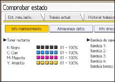 Ilustración de la pantalla panel de mandos
