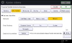 Ilustración de la pantalla panel de mandos