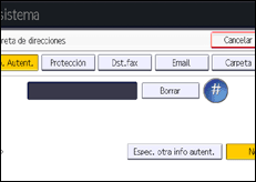 Ilustración de la pantalla panel de mandos