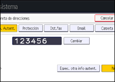 Ilustración de la pantalla panel de mandos