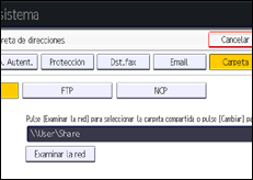 Ilustración de la pantalla panel de mandos