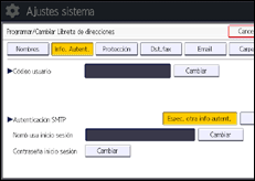 Ilustración de la pantalla panel de mandos
