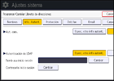 Ilustración de la pantalla panel de mandos