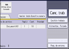 Ilustración de la pantalla panel de mandos