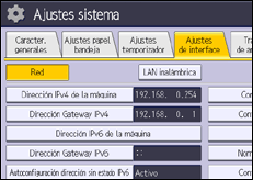 Ilustración de la pantalla panel de mandos