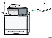 illustration du réceptacle de sortie (illustration avec légende numérotée)