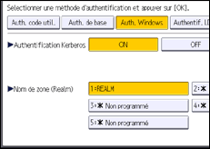 Illustration de l'écran du panneau de commande