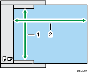 Illustration of maximum scan area of the ADF