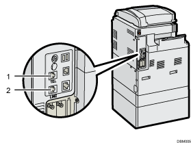 Illustration of connecting the telephone line numbered callout illustration