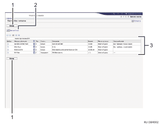 Иллюстрация экрана веб-браузера с пронумерованными сносками