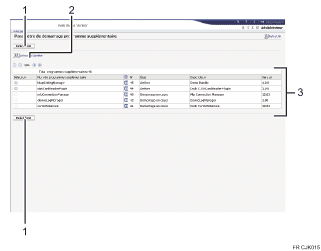 Illustration de l'écran du navigateur Web avec légende numérotée
