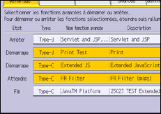 Illustration de l'écran du panneau de commande