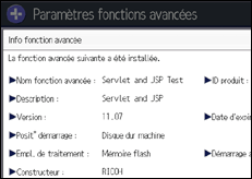 Illustration de l'écran du panneau de commande