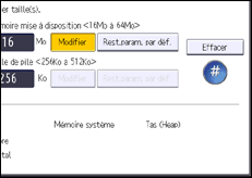 Illustration de l'écran du panneau de commande