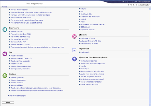 Ilustración de la pantalla del navegador Web