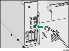 Illustration of connecting the Ethernet cable