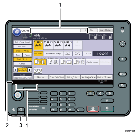 Control panel illustration numbered callout illustration