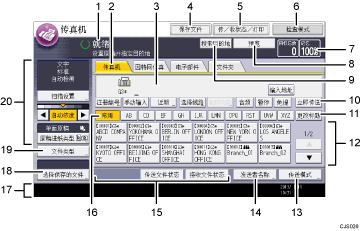 已编号的操作面板屏幕插图