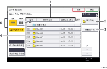 已编号的操作面板屏幕插图