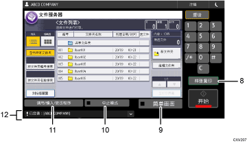 已编号的操作面板屏幕插图