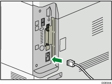 Ilustración de la conexión del cable de Ethernet