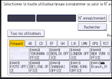 Illustration de l'écran du panneau de commande