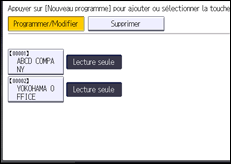 Illustration de l'écran du panneau de commande