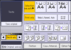 Illustration de l'écran du panneau de commande