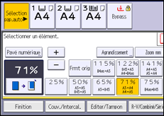 Illustration de l'écran du panneau de commande